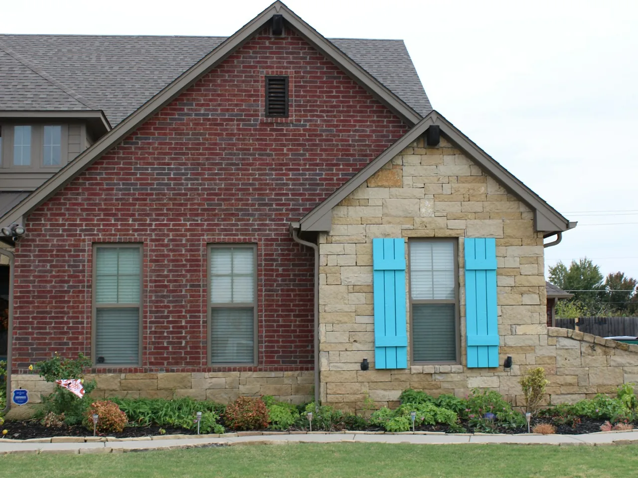 Brick house photographed in Oklahoma City